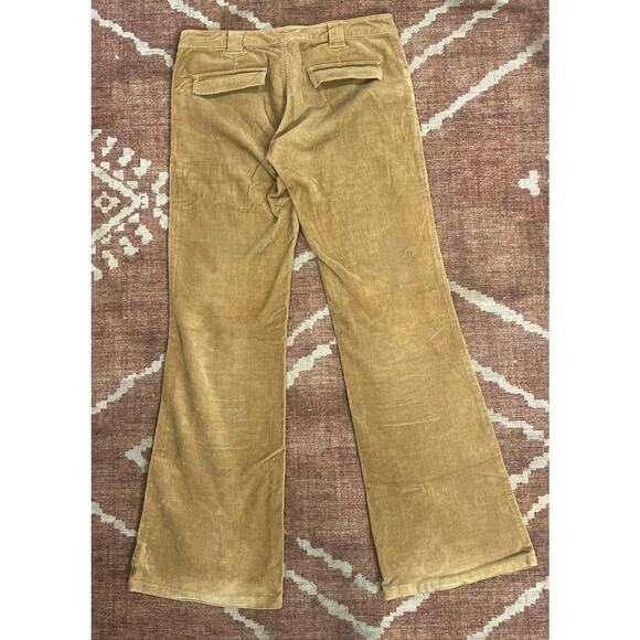 Women’s Boho Vintage Y2K Refuge Low Rise Hipster Corduroy Flare Pants Tan - Picture 5 of 6